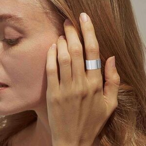 Silver-Plated Wide-Band Ring